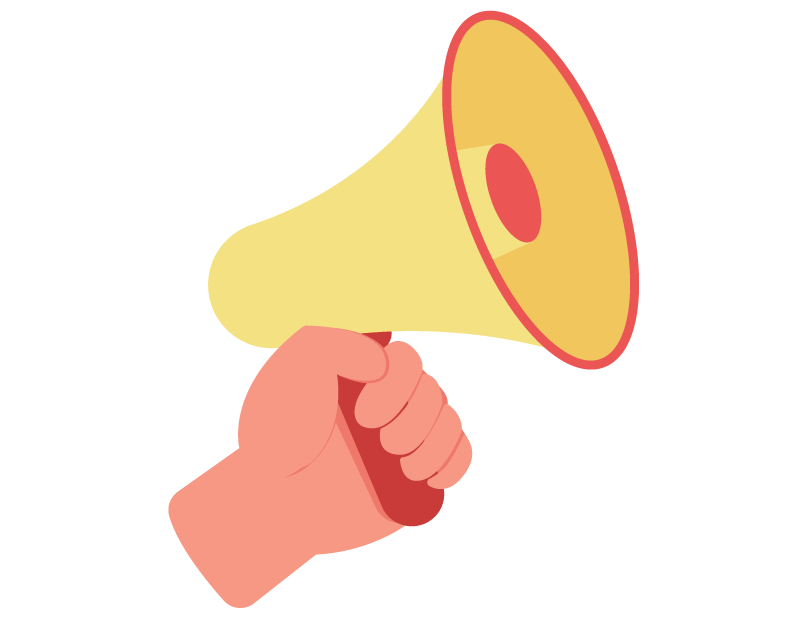 メガホンを持っているイラスト